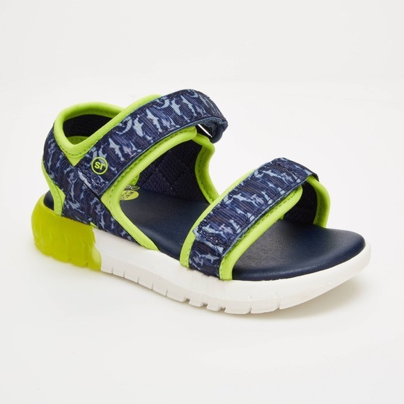 Surprize by Stride Rite Light-Up Lumos Sandals Navy 6 - Picture 2 of 4